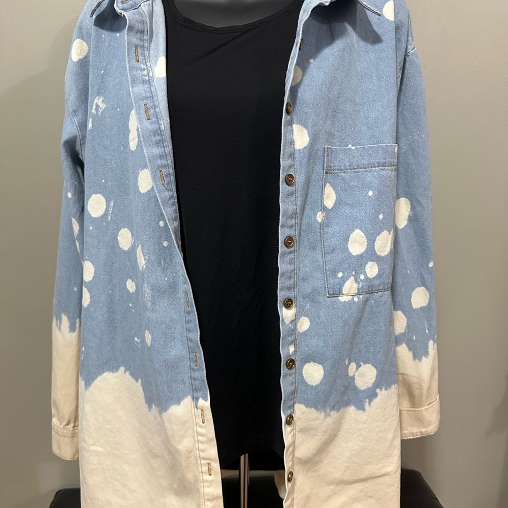 Entro Light Blue Denim Acid Wash Shirt
